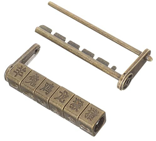 Gadpiparty Text-passwort-sperre Vintage Schubladenschloss Retro-schloss Antikes Chinesisches Vorhängeschloss Wortsperre Schlösser Metall Haushaltsprodukte Zinklegierung