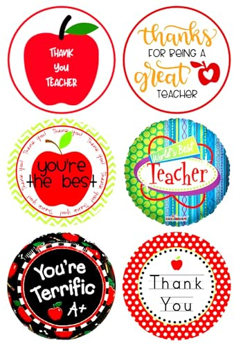 6 x Thank You Teacher Mix Edible Wafer or Icing Cupcake Topper Fun School Party Cake Decorations Perfect For Brownies Cookies Muffins & More! (Edible Wafer Card)