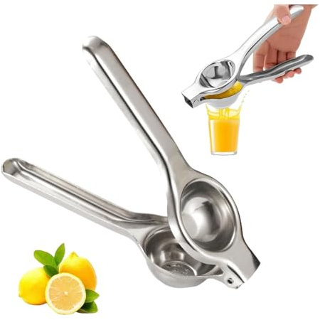 ZHYUAN Exprimidor de limones de acero inoxidable, prensa manual de limones, exprimidor de mano de limón, exprimidor de limón de acero inoxidable, para cocina, bar, restaurante, lavavajillas
