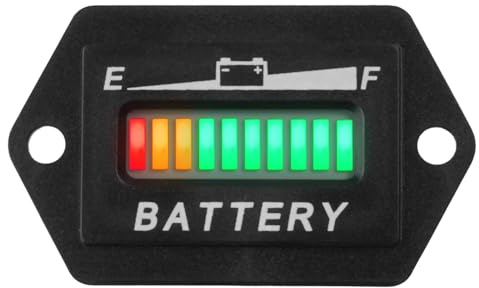 Taikemeti 12V/24V 36V 48VBattery Gauge, Battery Level Meter for Lead-Acid Batteries, Single and Multi-Screen Displays, Used in Lawn Mowers, Stackers, Scrubbers, Electric Bikes. (36V)