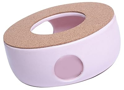 Keramik Teewärmer Kerzenhalter Rosa Rund für Weihnachten Party Zuhause | Tee und Milch, Lüftungsloch Design, 1 Stück, Geeignet für Café oder Heim