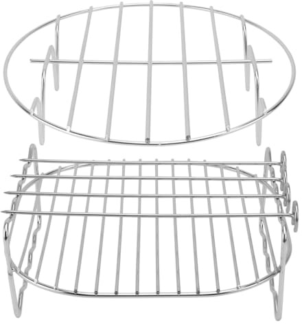 Uonlytech Accessoire Pour Friteuse À Air Grille À Deux Niveaux 7 Pouces 19X19X7.2Cm Support Brochette Vapeur Pour Cuisson Refroidissement Cuisine Fêtes Pique-Niques