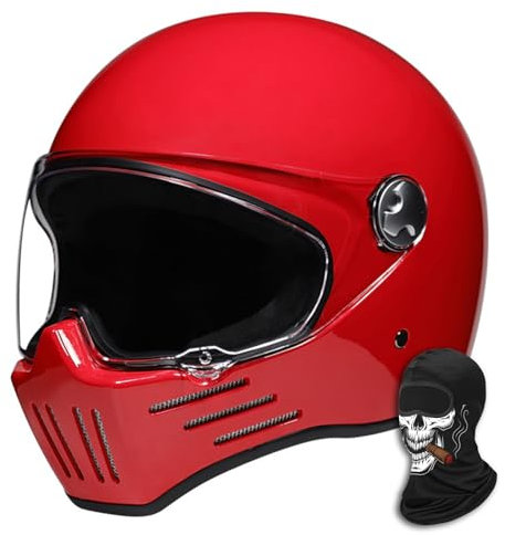 ARMAAN Vintage-Integralhelm für Motorradfahrer, Unisex, Motorradhelme für Erwachsene mit Antibeschlag-Visieren, DOT/ECE-geprüft, Helm mit Persönlichkeit für Tourenfahrer,Color B-M(57~58cm)
