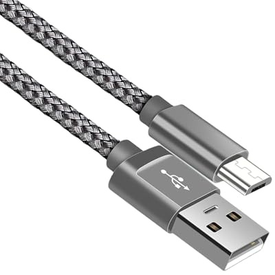 Micro USB Cable 2M 2.4A Fast Charging Nylon Braided USB Charger Lead,Android Charger Cable for Amazon Kindle, Kindle Fire, Fire HD Tablets (All Kindles Prior to 2018),Samsung Galaxy S7/S6/S5 J7