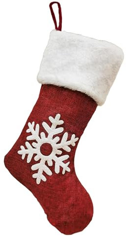 Wambere 2 Stück Nikolausstrumpf Geschenktasche Gestrickt Weihnachtsstrumpf Weihnachtsdekoration Christbaumschmuck Weihnachtssockenanhänger Weihnachtsbaumschmuck Weihnachtsanhänger,Schneeflocke