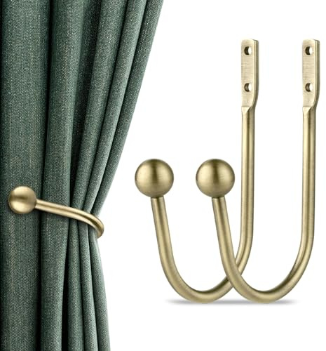 Embrasses de rideaux, 2 pièces Support de rideaux fixation murale Embrasses de draperie rétro Crochet de fenêtre pour décoration d'intérieur