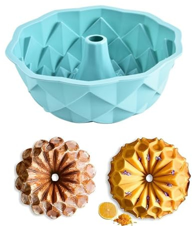 jiejack Stampo in silicone per torte, ciambelle e dessert, 23,5 cm, antiaderente per torte perfette, ciambelle e dessert, prodotti da forno di alta qualità realizzati facilmente, lavabile in