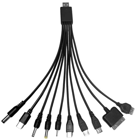10-in-1 Universal Multiple USB Charger Cable All‑in‑One Multi Charging Cable with 10 Adapters,Universal Charger with Multiple Heads,Cable Compatible With Samsung Huawei Nokia USB Charging Cables
