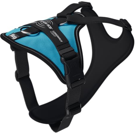 JK9 Longwalk Light Hundegeschirr mit Trackertasche, Aquamarin, S