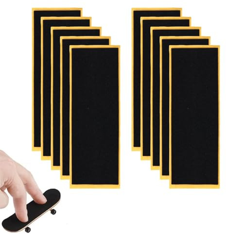 dinghaole 10 Stück Skateboard Griptape, Selbstklebender Grip-Tapes für Mini Skateboards, 38mm×110mm Fingerboard Foam Grip Tape, für Training Spiel und Wettkampf