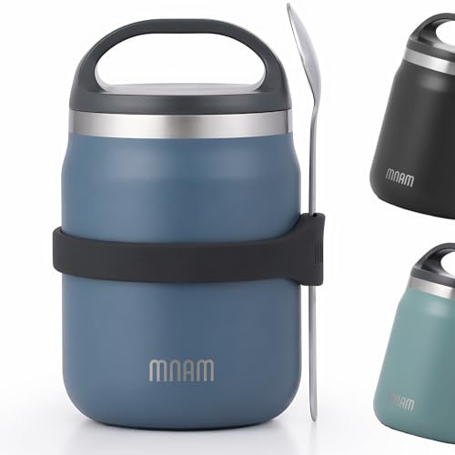 mnam termobehållare för mat 700 ml, rostfritt stål varmhållningslåda för mat