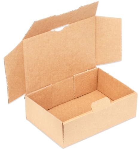 100 Maxibriefkartons 160 x 110 x 50 mm MB-1 braun stabil Maxibrief Karton Faltschachtel Versandkarton für Post DHL Versand DIN A6 Warensendung Büchersendung Versandschachtel (100 Stück)