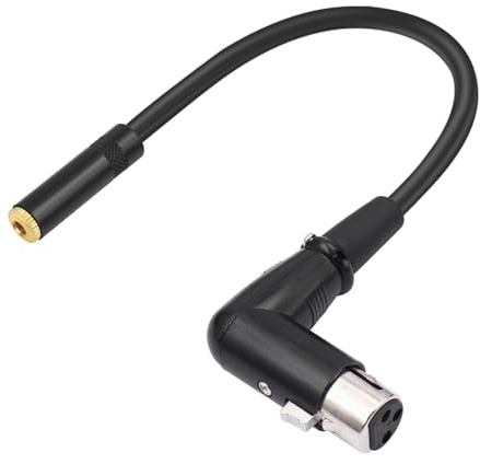 Nucelit Cable adaptador de 3 pines hembra a 1/8 hembra, en ángulo recto, para micrófonos de cámara
