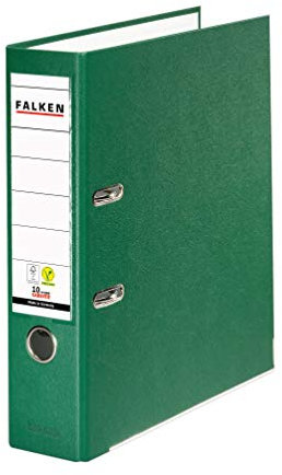 Original Falken PP-Color Kunststoff-Ordner. Made in Germany. 8 cm breit DIN A4 grün Ringordner Vegan Aktenordner Briefordner Büroordner Plastikordner Schlitzordner