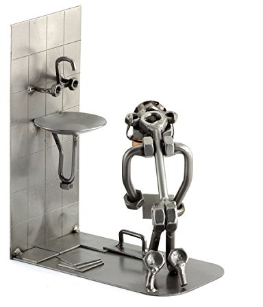 Steelman24 Schraubenmännchen Fliesenleger | Made in Germany,Handarbeit,Geschenkidee,Stahlfigur,Metallfigur,Metallmännchen