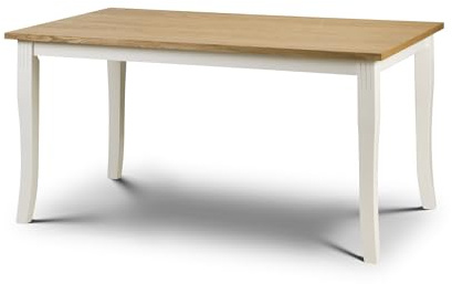 Julian Bowen Davenport Dining Table, Ivory/Oak - H75 x W150 x D90cm