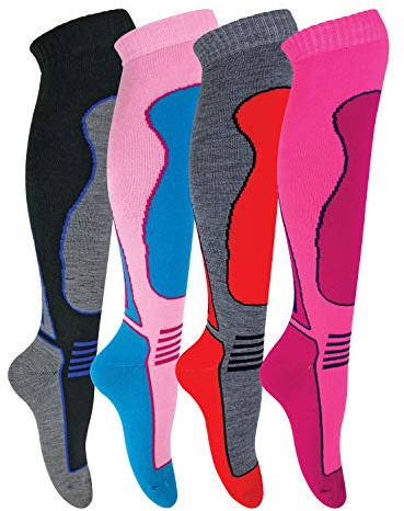 sock snob 4-pack män kvinnor barn vadderade extra varma termo skidor