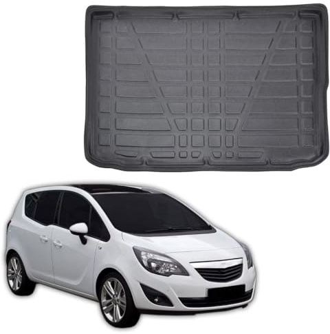 SCOUTT Kofferraumwanne passend für Opel Meriva B 2010-2017, 3D TPE Allwetter mit hohem Rand Geriffelt Passform rutschfest Geruchsneutral Schwarz Aufrollbar