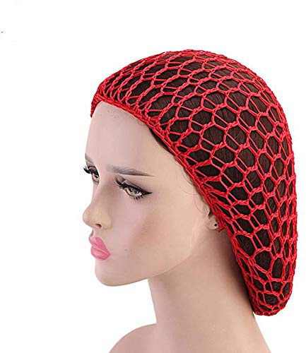 MoonyLI kvinnor flickor hårnät turban pannband peruker mesh snood virka hårnät snood cover hårnät hand virka hår nät natt sovmössa mesh sovmössa