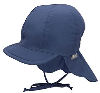 Sterntaler Schirmmütze Nacken - Unisex Baby- und Kinder Mütze mit Nackenschutz und einsteckbaren Ohrenklappen - UV-Schutz 50+ Sommermütze zum Binden - Popeline (Bio) Kopfbedeckung - blau, Größe 47
