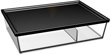 Ornamin Edgy Egon mit Steg glasklar 1000 ml (Modell 1273 + 1226) / Food to go-Box, Mehrweg-Schale mit Deckel, Kunststoffschale