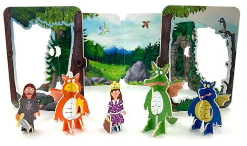 PLAYPRESS Zog Pop-out Playset - Zog Toy Set Based on the Book by Julia Donaldson and Axel Scheffler - Eco-Friendly Building Toys - Easy Storage - Construction Toys for Ages 4+
