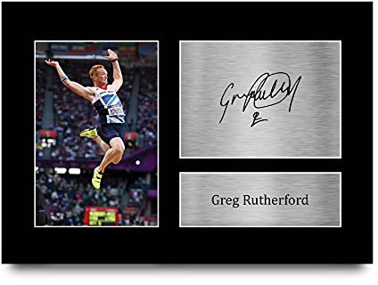 HWC Trading A4 Greg Rutherford Geschenke Gedruckt, Signiert Autogramm Bild für Leichtathletik-Sport-Erinnerungsstücke-Fans
