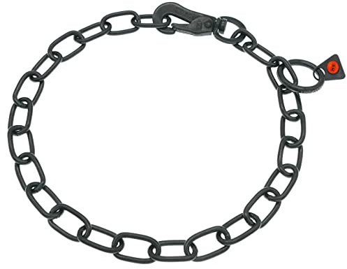 Sprenger Hundehalskette mit Sprenger Haken aus Edelstahl rostfrei 3 mm I Größe individuell einstellbar I Halskette - schwarz, 45 cm