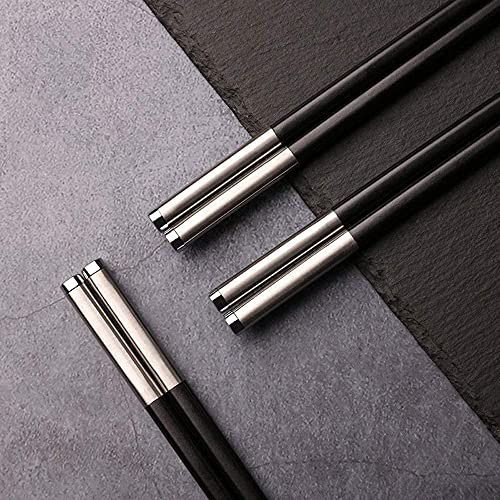 ZHANGDONG Palillos Chinos Palillos Sushi Palillos Coreanos Juego de Regalo de 10 Pares de Palillos de Fibra de Vidrio, Palillos de aleación y Acero Inoxidable, Palillos Reutilizables para Fideos