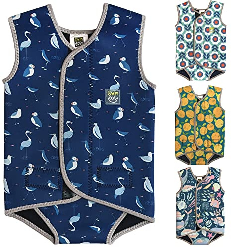 Swim Cosy Baby/Toddler Wetsuit Vest with UPF50 - Neoprene Wrap around design for Boys/Girls 0-3 years - Unicorns, Dinosaurs, Ducks