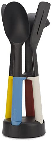 Joseph Joseph Elevate Slim 4-Piece Kitchen Utensil Set, Nylon tool heads with ergonomic, heat-resistant silicone handles - Multicolour