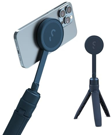 ShiftCam SnapPod – Video-Selfie-Stick und Stativ – Magnethalterung rastet an jedem Telefon ein – neigbares Design | Abyss Blue