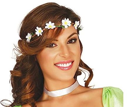 60er 70er Jahre Flower Power Haarband mit Margeriten für Hippie-Kostüm Blumen