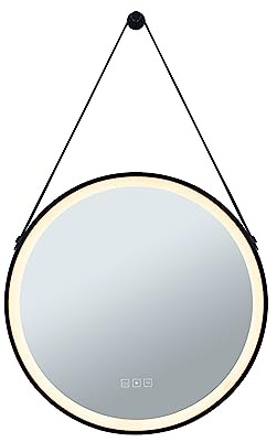 Paulmann 71089 LED Leuchtspiegel Mirra IP44 White Switch 750lm 230V 11,5W dimmbar Schwarz, Spiegel Badleuchte