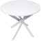 Skraut Home | Table à Manger Ronde Fixe | Modèle Zen | 90 x 90 x 77 cm | Capacité jusqu'à 4 Personnes | Matériaux résistants (Blanc + Pieds Blancs, 90cm)