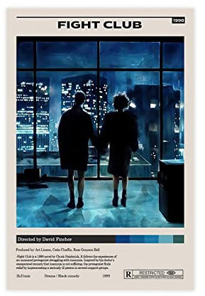 ZAPORA Filmposter Fight Club Filmposter Leinwand Poster Schlafzimmer Dekor Sport Landschaft Büro Zimmer Dekor Geschenk ungerahmt 30 x 45 cm