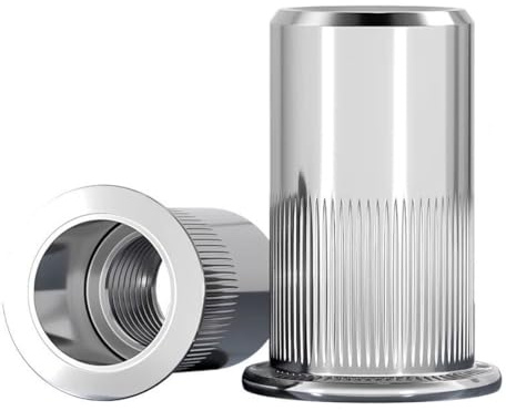 100 Pièces Insert M4, Leryati Écrous à Sertir Rivet Fileté, Écrou de Rivet Fileté en Acier Inoxydable Tête Plate Ecrou, Rivet Inserts Filetés Pour Métriques, Écrous à Riveter Aveugle Rivet Fileté