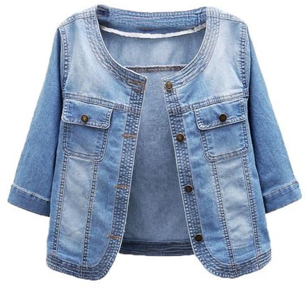 Damen Jeansjacke Casual Langarm Cardigan Rundhals Jacken Leichter Mantel Damen Mode Oberbekleidung Plus Size Winter Shirt Tops