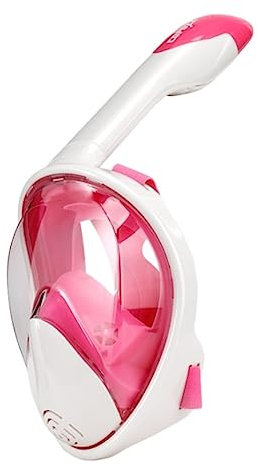 Taucherbrille Vollgesichts-Schnorchelmaske, Tauchmasken, Schnorchelmaske, Unterwasser-Antibeschlag, Vollgesichts-Schnorchelmaske, Schwimmen Tauchmaske (Color : Rosa, Size : 12cm)