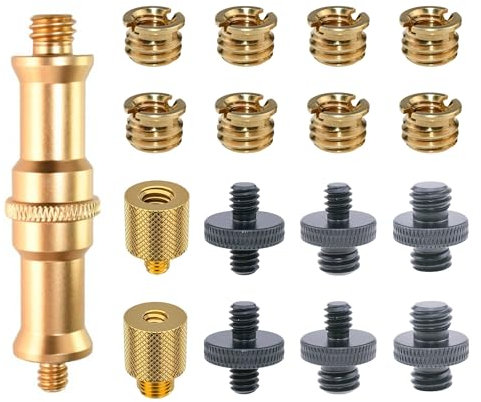 Homeet 17 Stück Kamera Schraube 1/4 auf 3/8 Gewindeschraube Zollschrauben Kamera Stativgewinde Adapter Schraube, Camera Screws Komplett für Kugelkopf, Stativ, Einbeinstativ, Schnellwechselplatte