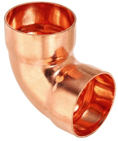 PATIKIL 1 31/32 Id Raccordo a Compressione Gomito in Rame Spesso 1.5mm, 1pz Raccordo per Tubo in Rame Puro 99,9% Raccordo per Tubo a Raggio Corto con Connessione a Saldare per Hvac