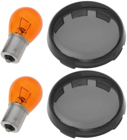 OTOTEC Kit Coprilenti Per Indicatori Di Direzione Fumé Da 2 Pezzi Per Moto Con Lampadine Ambrate Compatibile Con Harley-Davidson 00-22 E Compatibile Con Harley-Sportster XL883 1200 X48