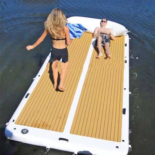 YJFEDCC Lit Flottant pour La Pêche sur l'eau, Lit Gonflable pour La Pêche en Mer en Plein Air, Planche Flottante Gonflable pour Piscine, Île Flottante en Mer,1.5 * 2.5m/4.9 * 8.2ft