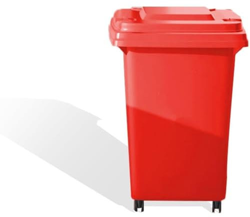 WENNEWU Rojo,120L, Contenedor De Basura para Exteriores, Contenedor De Basura con Ruedas Y Tapa, Contenedor De Basura Comercial Residencial, para Uso En Exteriores En Patios