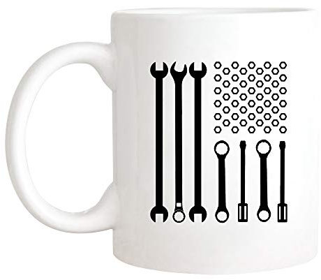 Kaffeebecher Mechaniker Automechaniker Werkstatt Für Ehemann, Vater Amerikanischer Mechaniker Tasse Unisex Keramik-Tasse Lustig Bürotasse Für Mit Henkel Familie Geschenk 330ML