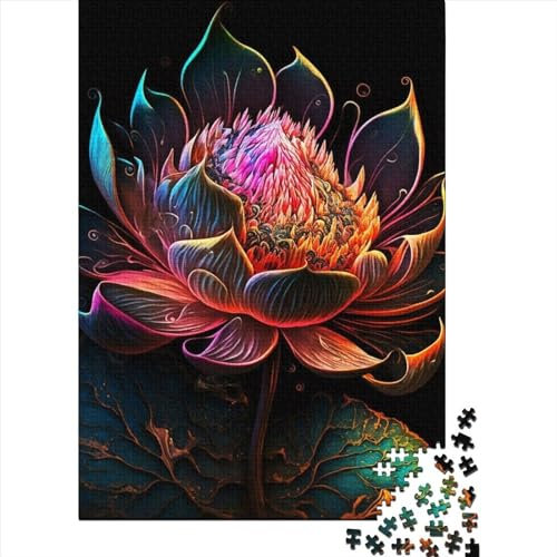 Puzzle 1000 Teile für Kinder, Lotusblume, neues Kunstpuzzle für Kinder, Papppuzzle, Familienspiele, Weihnachten, Geburtstag, 1000 Stück (75 x 50 cm)