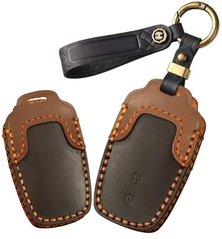 ontto Autoschlüssel Hülle mit Schlüsselanhänger 2 Tasten Passt für Toyota RAV4 Mirai 4Runner Highlander Camry Prius Corolla Avalon C-HR Leder Schlüsselhülle Schlüsseletui Cover Schutzhülle-A Schwarz