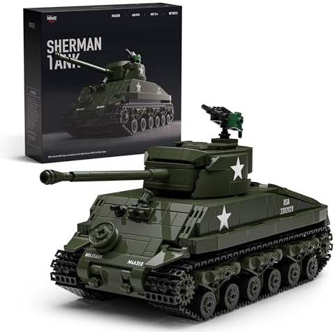 Nifeliz Sherman M4A3E8 Panzer Modellbausatz, Militär Panzer Klemmbausteine Sammlerstück zum Bauen und Ausstellen, Geschenk für Militärliebhaber (860 Teile, NF10313)