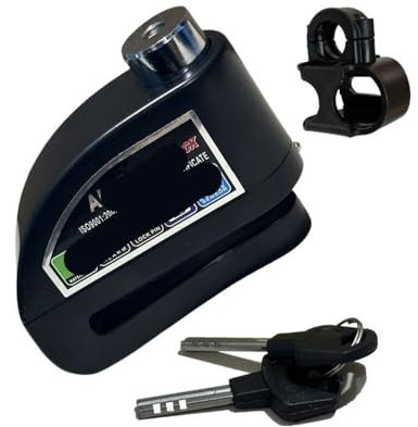 Fahrrad Rad Scheibenbremse Schloss+Schloss Halterung Motorrad Scheibenbremse Schloss Rad Schloss Straße Mit Schlüssel Scheibenschlos(Black)