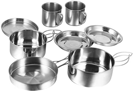 ibasenice Pentole Campeggio Portatili Per Escursionismo Picnic Barbecue Utensili Cucina Da Campeggio Pentole e Padelle All Aperto Compatte